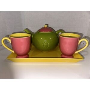 Oprah Winfrey Blue Tea for One Stackable Teapot and Cup Set Tea For One